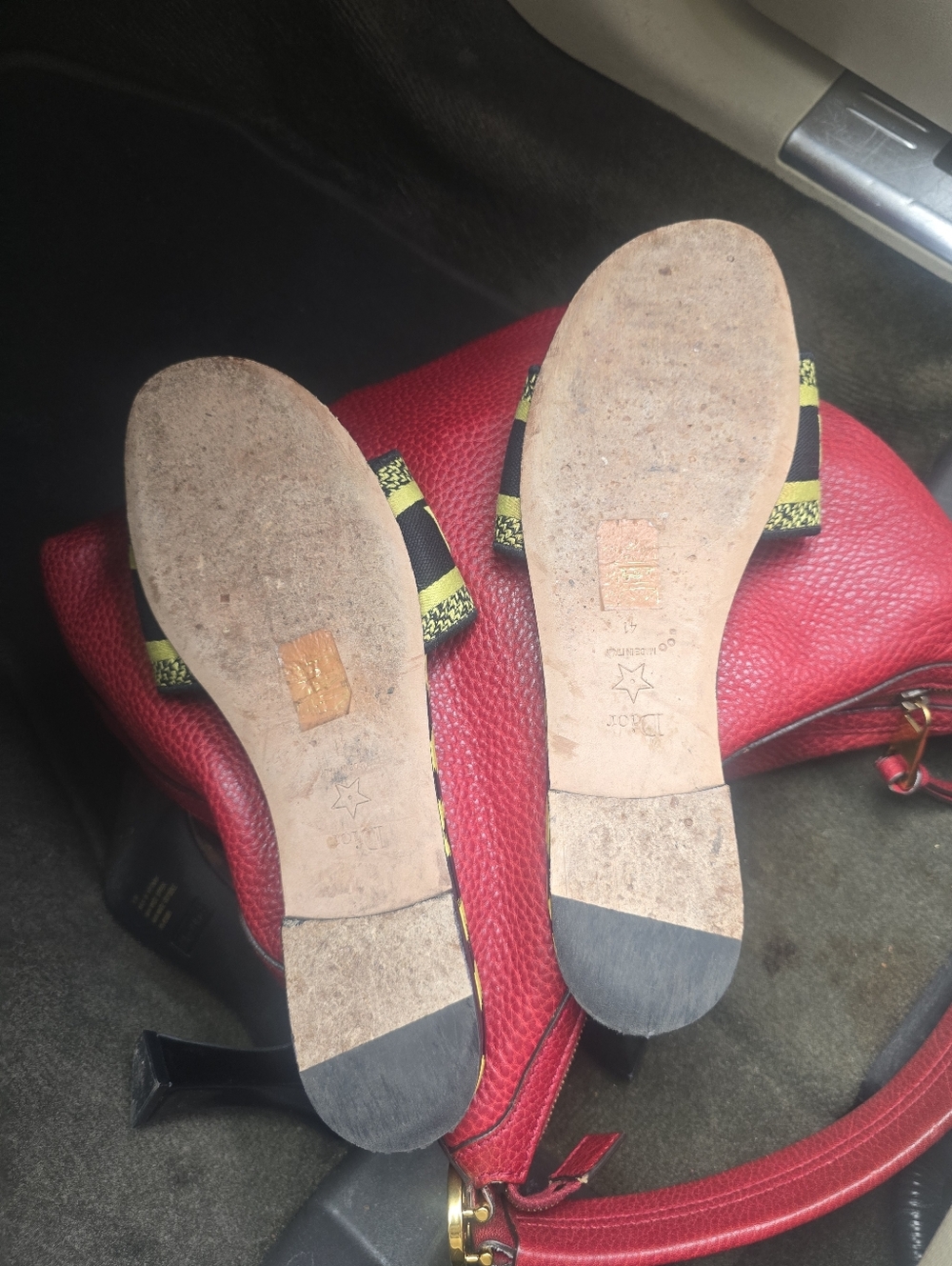 Dior Dway Slide Sandals Lime Pop Leopard Print Size 41 - Picture 8 of 12